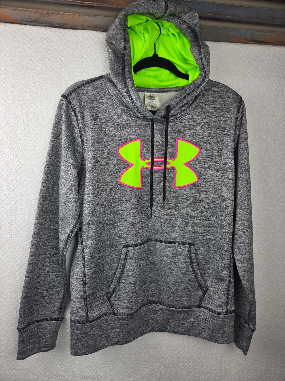 Under Armour ColdGear Women's Performance Hoodie Size Small Neon Green Accents
